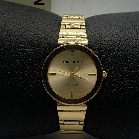 Anne Klein 12434 Women's Gold Band Analog Dial Quartz Genuine Wrist Watch Ga31 - Picture 2 of 10
